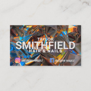 Holographic Crystal Colorful Modern Trendy Visitekaartje