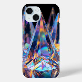 "Holographic Crystal Pattern iPhone 15 Case