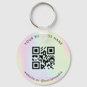 Holographic Custom Business Qr Code Scan Sleutelha Sleutelhanger (Voorkant)
