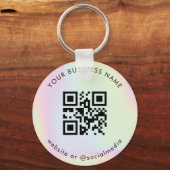 Holographic Custom Business Qr Code Scan Sleutelha Sleutelhanger (Voorkant)
