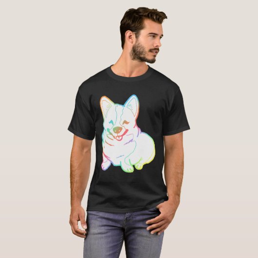 Holographic Fat Corgi Magnet T-shirt (Voorkant volledig)