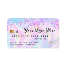 Holographic Glitter Drip VIP Loyalty Credit Style 