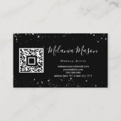 Holographic Glitter Makeup Artist QR Code Black Visitekaartje (Achterkant)