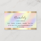 Holographic Gold Modern Professional Makeup Visitekaartje (Achterkant)