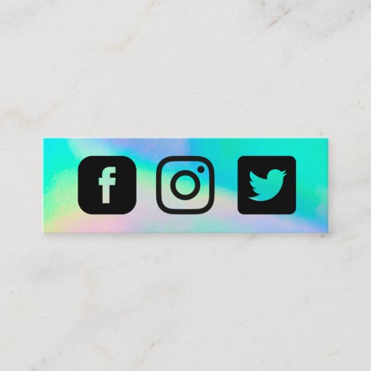 Holographic Instagram Twitter Facebook Mini Visitekaartje (Voorkant)