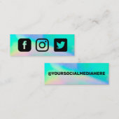 Holographic Instagram Twitter Facebook Mini Visitekaartje (Voorkant / Achterkant)
