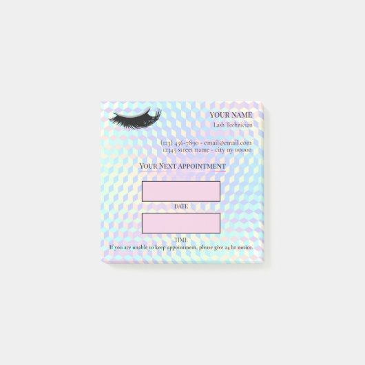 Holographic Lash appointment Post-it® Notes (Voorkant)