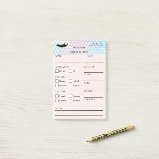 Holographic Lash Client Post-it® Notes (Sur un bureau)