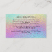 Holographic Lash Technician After care Card Afsprakenkaartje (Achterkant)