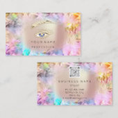 Holographic Lashes Brows Makeup Logo QRCode Visitekaartje (Voorkant / Achterkant)