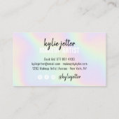 Holographic makeup artiest bold signature script visitekaartje (Achterkant)