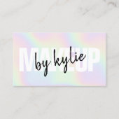 Holographic makeup artiest bold signature script visitekaartje (Voorkant)