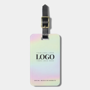 Holographic Pastel Company Logo Business Custom Bagagelabel