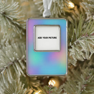 Holographic Pastel Dream Verzilverd Kader Ornament