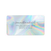 Holographic Personal Script Shipping Address Etiket (Voorkant)