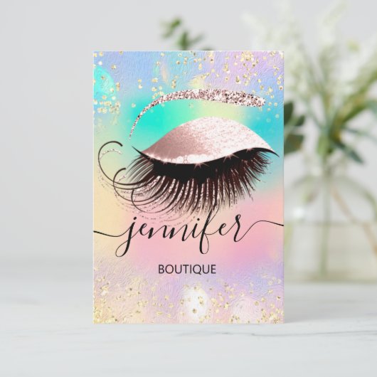 Holographic Professional Eyelash Confetti Makeup Kaart (Staand voorkant)