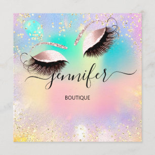 Holographic Professional Eyelash Confetti Unicorn Kaart