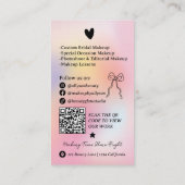 Holographic rainbow Doodles Makeup Artist QR Code Visitekaartje (Achterkant)