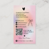 Holographic rainbow Massage Therapist QR Code Visitekaartje (Achterkant)