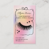 Holographic rainbow unicorn  Lash Tech QR Code Visitekaartje (Voorkant)