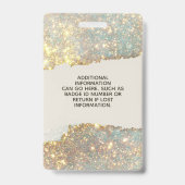 Holographic Signature Script Chic Glitter Salon ID Badge (Back)