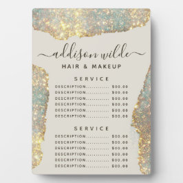 Holographic Signature Script Glitter Price Menu Fotoplaat