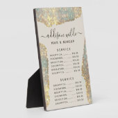 Holographic Signature Script Glitter Price Menu Fotoplaat (Zijkant)