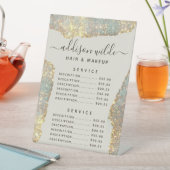 Holographic Signature Script Glitter Service Price Reclamebord Met Voetstuk (Insitu)