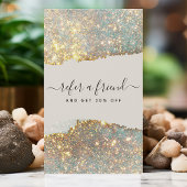 Holographic Signature Script Modern Glam Glitter Aanbevelingskaartje