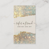 Holographic Signature Script Modern Glam Glitter Aanbevelingskaartje (Voorkant)
