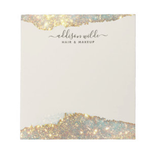 Holographic Signature Script Modern Glam Glitter Notitieblok