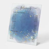 Holographic Signature Script Modern Glam Glitter Reclamebord Met Voetstuk (Voorkant)