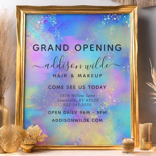 Holographic Sparkle Opal Iridescent Business Flyer