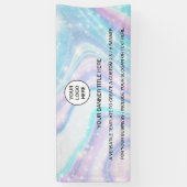 Holographic Sparkle Opal Iridescent Business Spandoek (Verticaal)