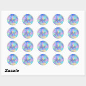 Holographic Sparkle Opal Iridescent Hartelijk dank Ronde Sticker (Vel)