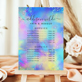 Holographic Sparkle Opal Iridescent Service Price Menu