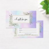 Holographic Spring Leaves Script Gift Certificate (Bureau)