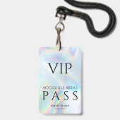 Holographic VIP All Access Pass Event Badge (Front with Lanyard)