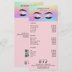 Holographic Wimpers Salon Prijslijst Menu