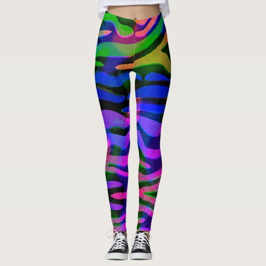 Holographie Abstraite arc-en-ciel Leggings (Devant)