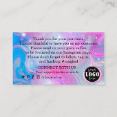 Holographie arc-en-ciel merci carte de visite (Dos)