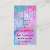 Holographie arc-en-ciel merci carte de visite (Devant)