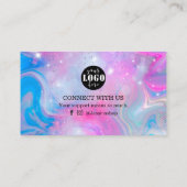 Holographie arc-en-ciel merci carte de visite (Dos)