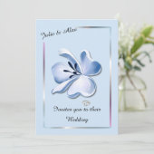 Holographie bleu brillant Invitations de mariage (Debout devant)