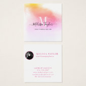 Holographie Carte photo rose et or (Devant & derrière)