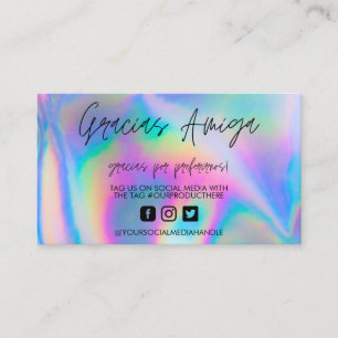 Holographie Gracias Carte de visite tendance Salon