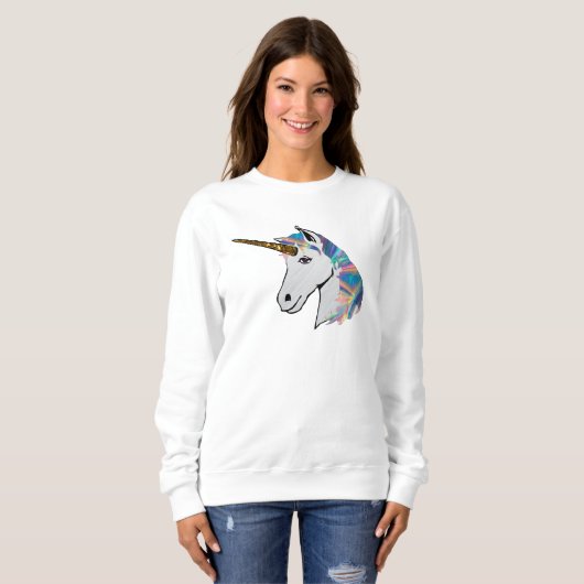 holographie licorne femmes sweatshirt (Devant entier)