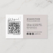 Holographie moderne Luxe Script Carte de visite be (Dos)