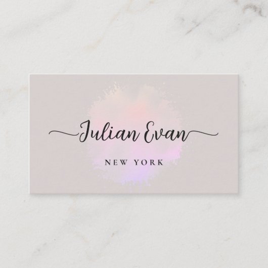 Holographie moderne Luxe Script Carte de visite be (Devant)