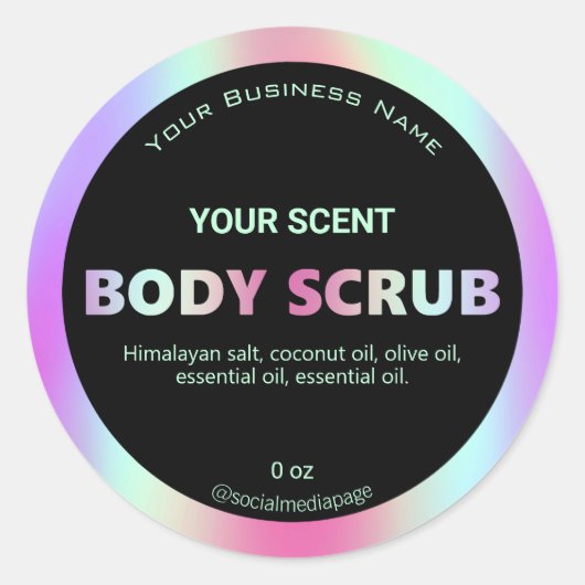 Holographique Arc-en-ciel coloré Étiquettes de l'e (Devant)